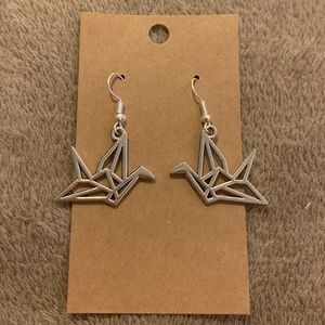 Origami crane earrings